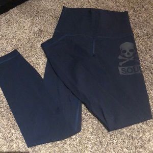 LULULEMON skull ☠️ soul blue leggings